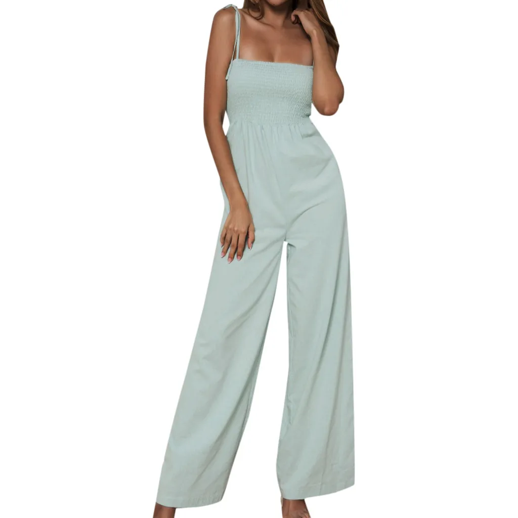 Женский комбинезон в горошек с подсолнухами элегантный клубный без рукавов