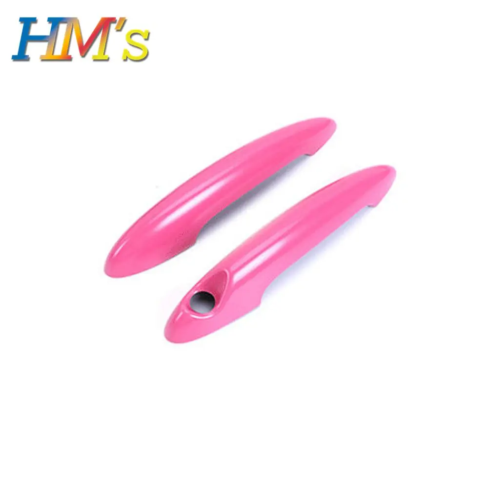 2PCS Pink Наклейки для MINI Countryman Clubman, дверные ручки, наклейки для MINI Cooper R55 R56 R57 R58 R59 R60 R61, аксессуары для стайлинга автомобилей - Название цвета: 2PCS Pink