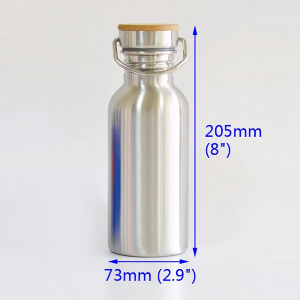 Прочная бутылка для воды из нержавеющей стали бамбуковая Крышка герметичная