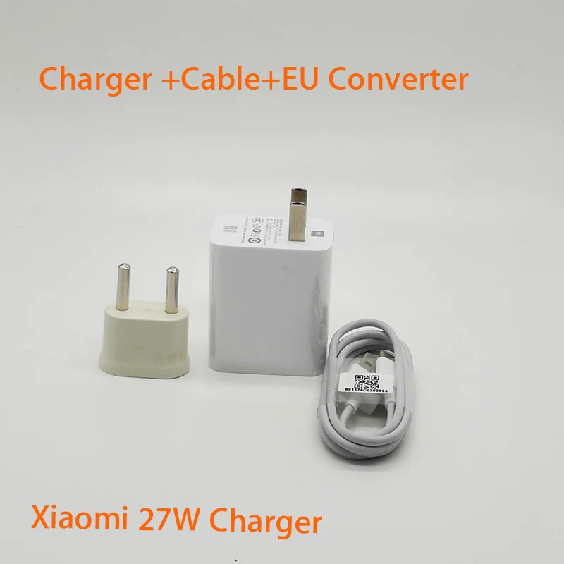 EU Charger and cable Для xiaomi mi 9 redmi K20 pro зарядное устройство Зарядка qc 3,0 27 Вт настенное зарядное устройство адаптер питания mi 9 20 w беспроводное зарядное устройство s 20 V 12 v - Тип штекера: EU Charger and cable