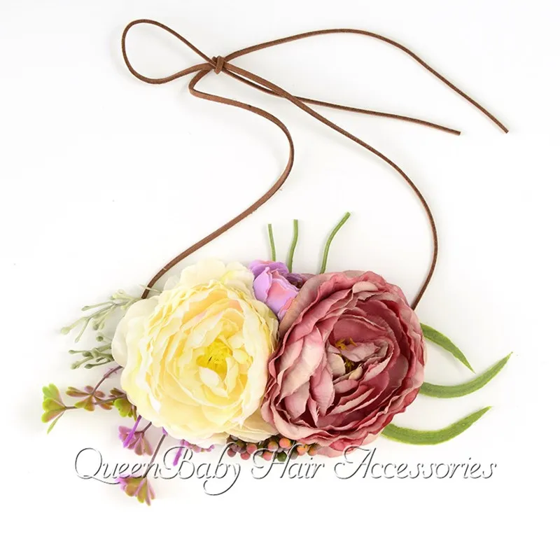 Детская Цветочная корона головная повязка заколка Корона из цветов для девочки