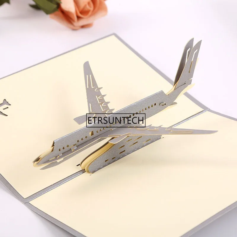 3D лазерная резка резьба Воздушный самолет вертолет бумажные карты модель бойцов