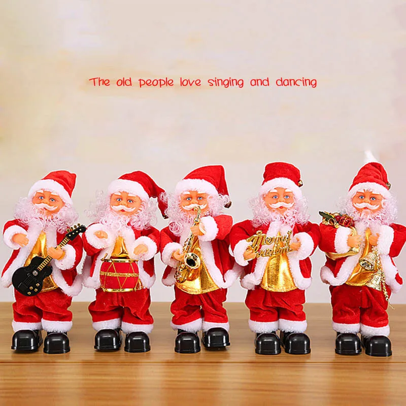 Милая танцевальная музыкальная игрушка Санта Клауса Плюшевые Рождественские