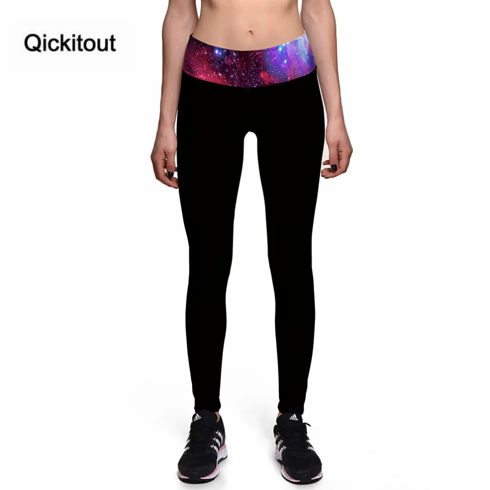 Qickitout леггинсы 2018 плюс размер женские новые для фитнеса черные удобные цветные с