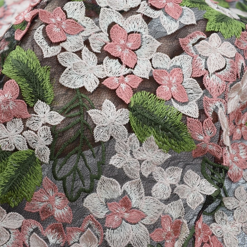 Горячая Распродажа Hydrangeas Сетчатое вышитое кружево ткань для платья высокое