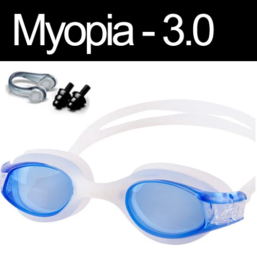 Myopia -3.0 Blue Оптические очки для плавания, для детей, анти-туман, рецепт, очки для плавания, для детей 3-15 лет, близорукость, спортивные очки, диоптрий для бассейна - Цвет: Myopia -3.0 Blue