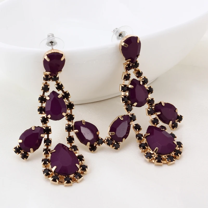 YFJEWE новые модные Австрийские кристаллы золотого цвета длинные кисточки висячие серьги Лидер продаж для женщин аксессуары для вечеринок подарок для девушки # E028