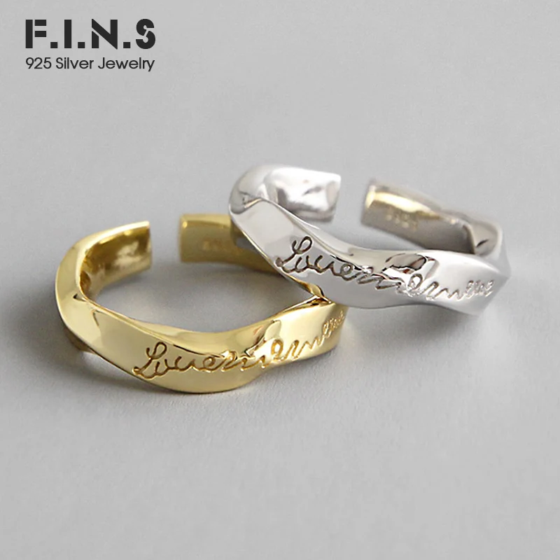 Женское кольцо F.I.N.S, кольца из стерлингового серебра пробы, кольцо с неровным скручиванием, серебро 925, с открытым пальцем, предотвращают аллергию, хорошее ювелирное изделие