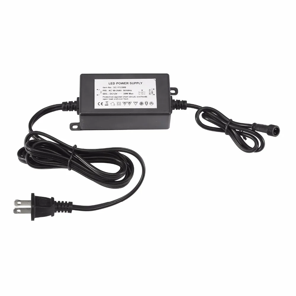 IP67 Водонепроницаемый DC12V 30 Вт трансформатор-драйвер питания для Светодиодный светильник на открытом воздухе или в помещении EU, US, UK, AU plug
