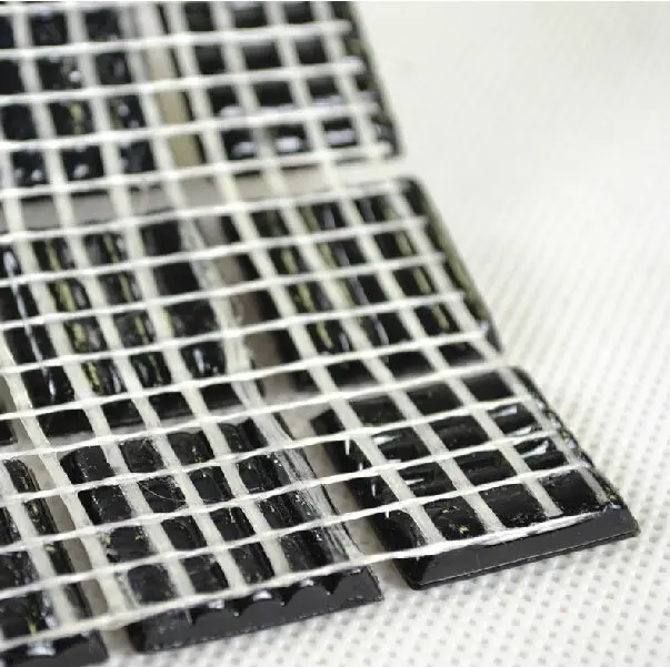 Переливающаяся мозаичная плитка из черного стекла настенная для ванной душа