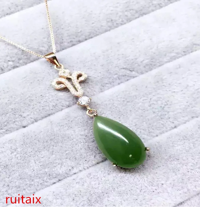 

KJJEAXCMY boutique jewels S925 Pure silver inlay natural jasper female style pendant + necklace, collarbone chain, drip jewelry