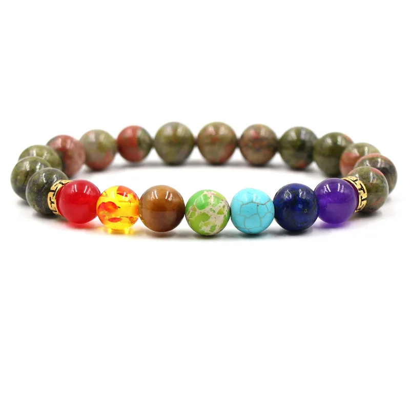 Браслеты с 7 чакрами для мужчин и женщин смешанные цвета Исцеляющие кристаллы