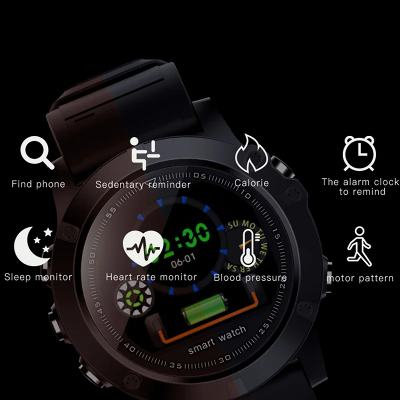 Мужские смарт-часы с пульсометром цифровые часы шагомером спортивный браслет