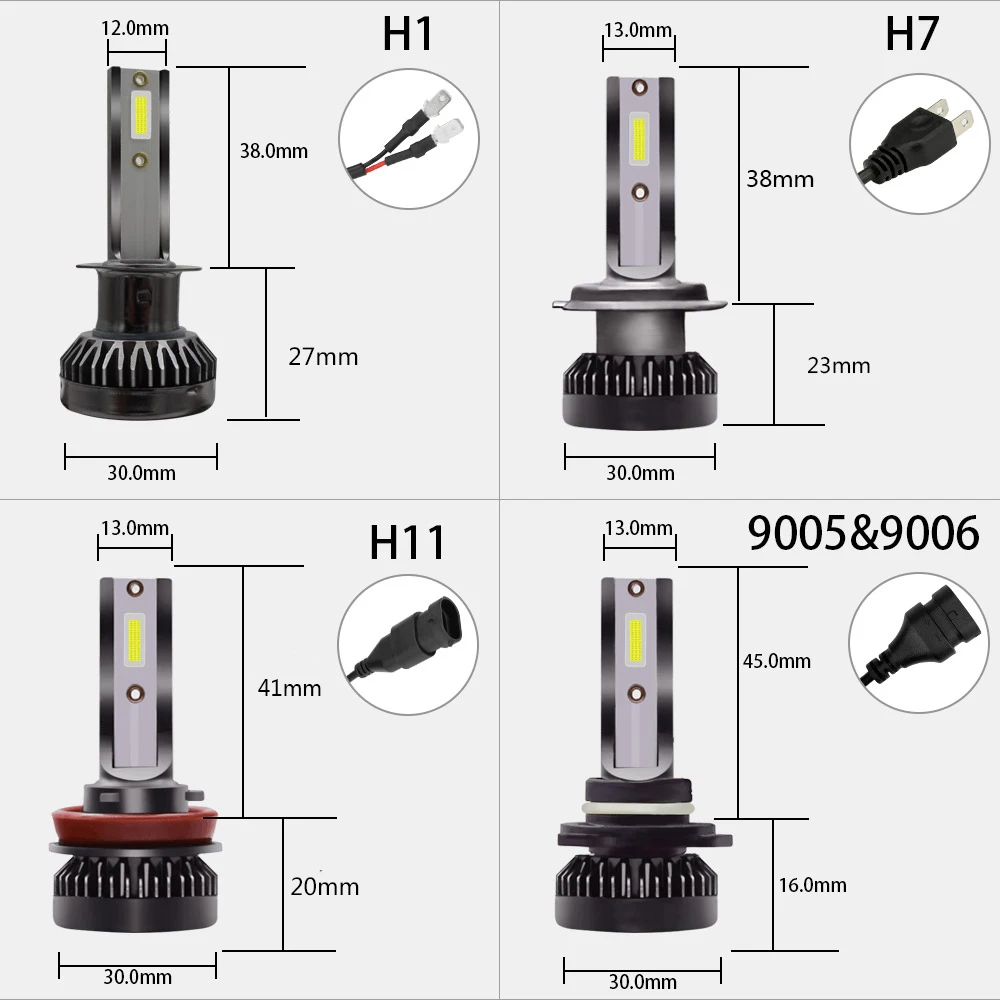 ASLENT 2X светодиодный H7 автомобилей головной светильник лампы H1 H11 H8 H9 9005 9006 9012 авто