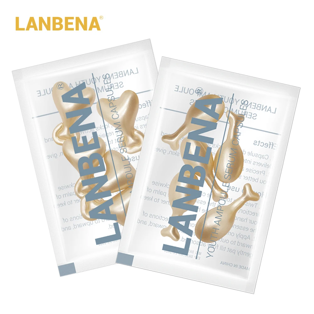 LANBENA 24K золотой пептидный крем для лица + Сыворотка глаз морщины ампулы капсулы