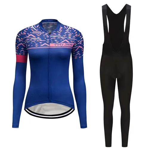 jersey and pants Летний комплект из Джерси с длинным рукавом для велоспорта, Женская дышащая одежда для велоспорта, одежда для горного велосипеда - Цвет: jersey and pants