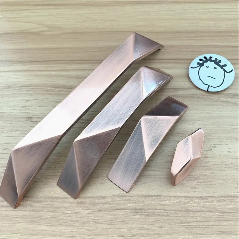 Red Bronze LCH Одежда высшего качества однотонные цинковый сплав геометрической формы в европейском стиле Стиль ручка шкафа Белый синяя отделка «под фортепиано» античная латунь ящика Ручка Потяните - Цвет: Red Bronze