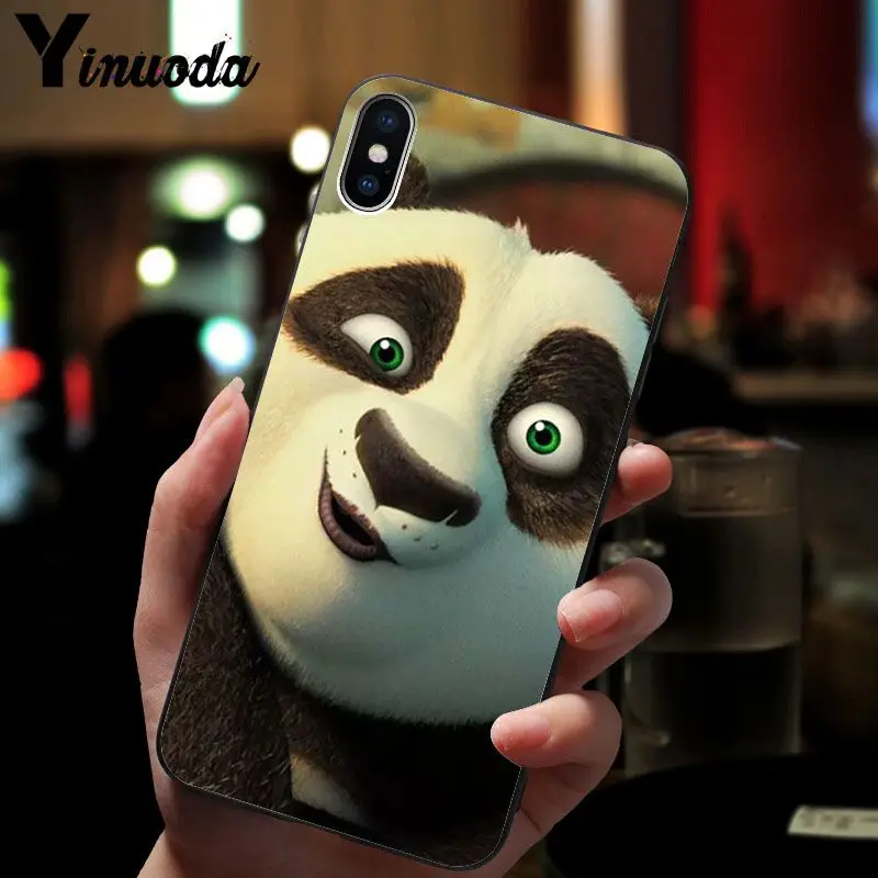 11pro MAX kungfu панда черный ТПУ Мягкий силиконовый чехол для телефона iPhone X XS 6 6s 7 7plus 8
