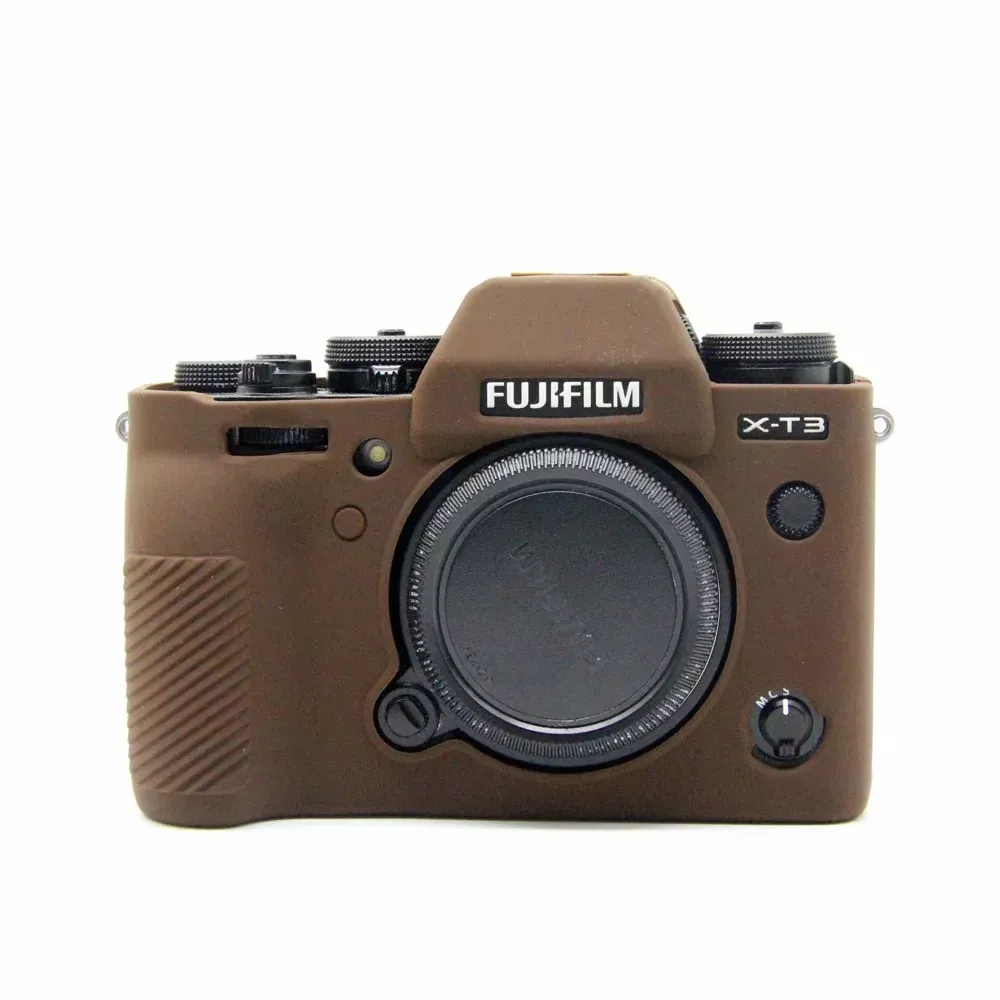 NiYi лучше резиновый силиконовый чехол защитная рамка для Fujifilm Fuji XT3 X-T3 мягкая сумка для камеры - Цвет: Шоколад