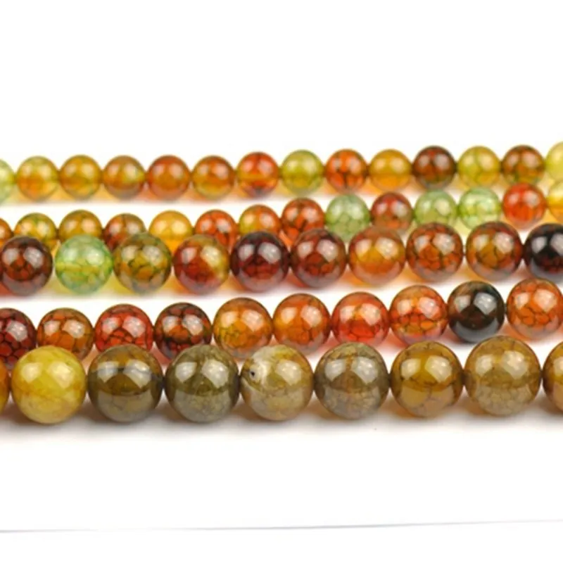 Круглые бусины с натуральным драконом агатом класса ААА россыпью для