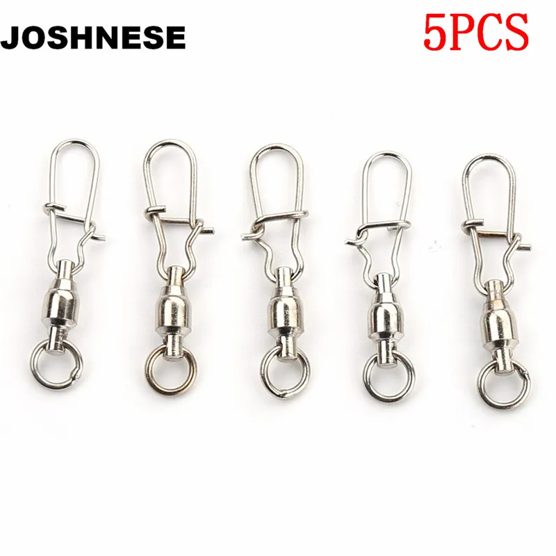 JOSHNESE 5 шт. 2#3#4#6# шарикоподшипник Вертлюги кран Duo замок оснастки Троллинг такелаж рыболовный крючок