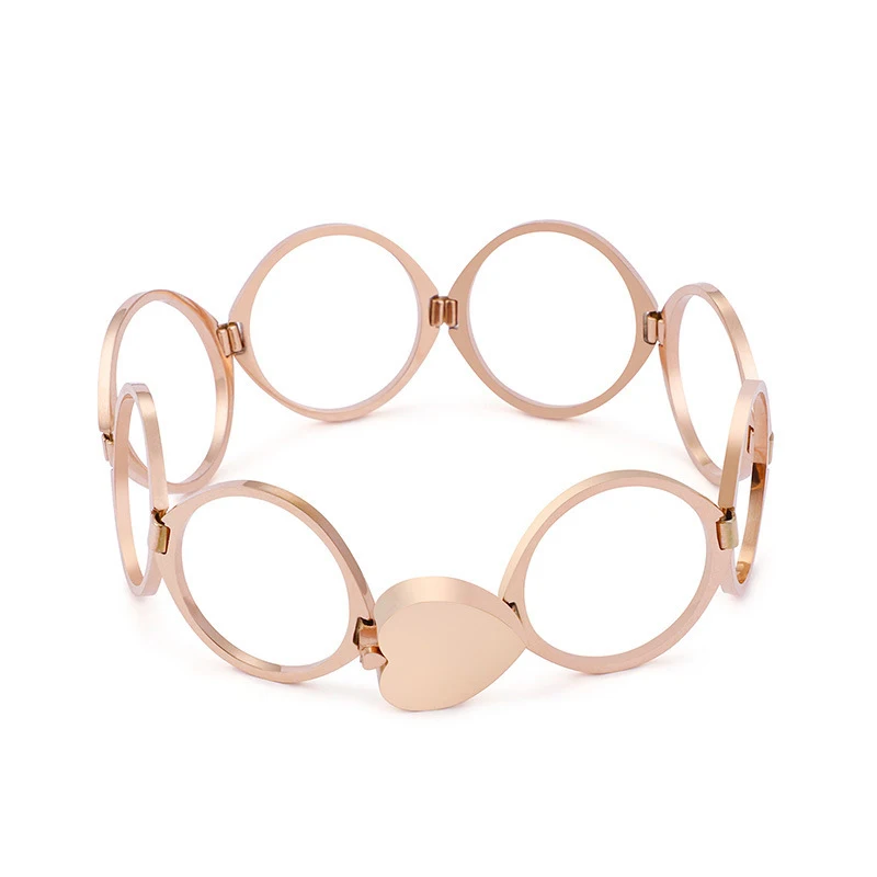 Новинка элегантный женский браслет Круглый манжета розовое золото женские