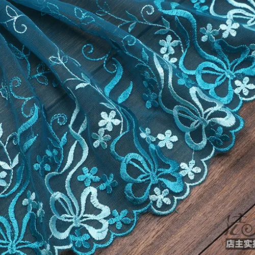 2 ярда нигерийские кружевные ткани с вышивкой высокого качества DIY ремесло и шитье платье одежда африканская кружевная ткань цветок - Цвет: 12 wide20cm