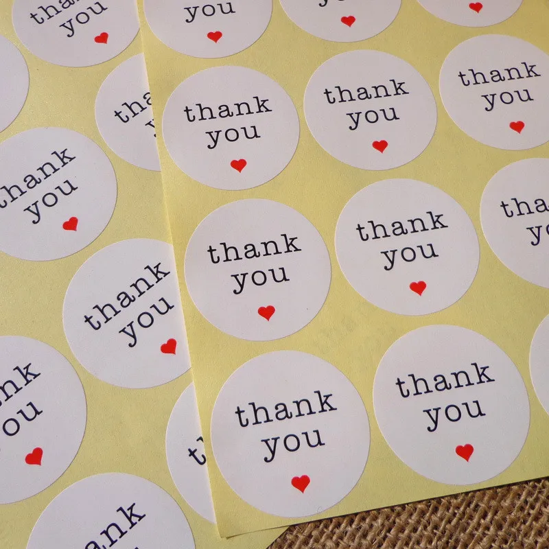 Наклейка Thank You ручной работы бумажная этикетка 120 см наклейка в виде красного