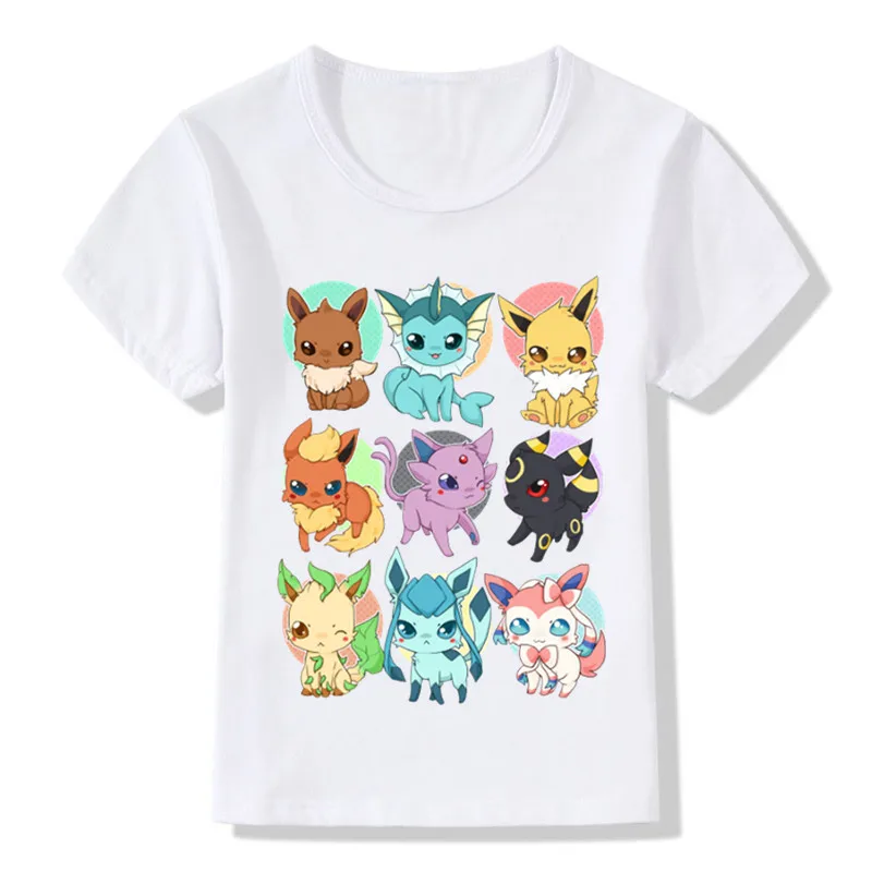 Футболка с героями мультфильмов Pokemon Go для мальчиков и девочек детская