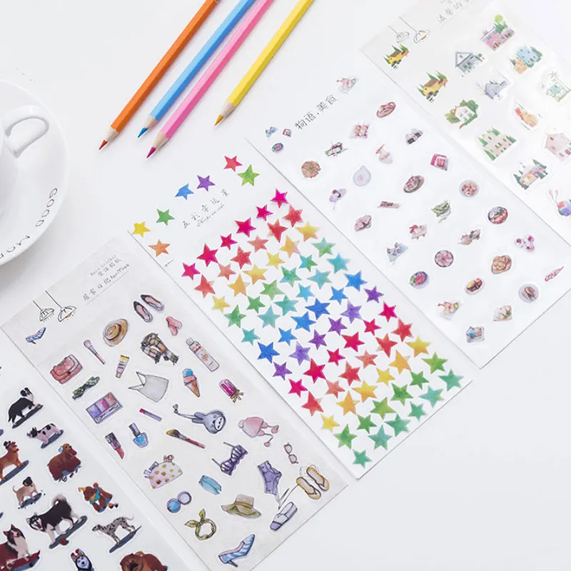 1 шт. растительные перья звезды животные ПВХ наклейки для детей сделай сам