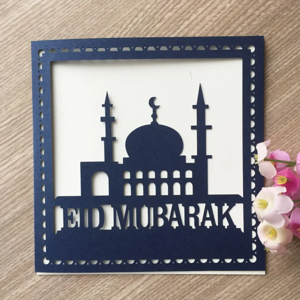 

30pcs/lot Exquisite Laser Cut Invitations Card Eid al-Fitr Decorations Festival Party Celebration Greeting Blesssing Card