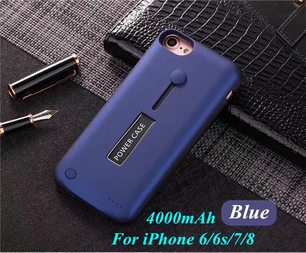 Blue for 6 6s 7 8 4000/5000 мАч для iPhone 8/7/6s/6plus, Расширенный чехол для аккумулятора телефона для iPhone X/8/7/6s/6, портативный внешний аккумулятор, чехол для зарядного устройства - Цвет: Blue for 6 6s 7 8