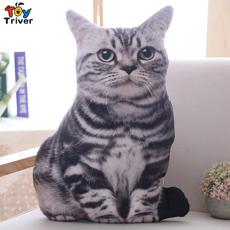 Плюшевая игрушка в виде кошки котенка мопса собаки мягкая кукла подушка для