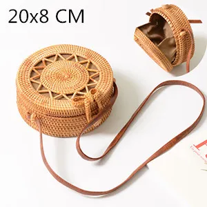Pentagram 20x8cm Пляжные сумки из ротанга, новинка, летние соломенные сумки, сумочки ручной работы, женские сумки через плечо, тканые сумки в стиле бохо - Цвет: Pentagram 20x8cm