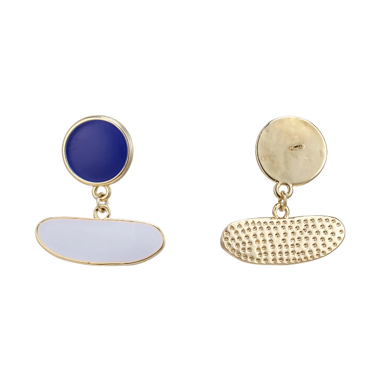 Yhpup Fashion Zinc Alloy Enamel Dangle Earrings Blue White Temperament Minimalist Brincos for Female Party Charm Jewelry Gift | Украшения и