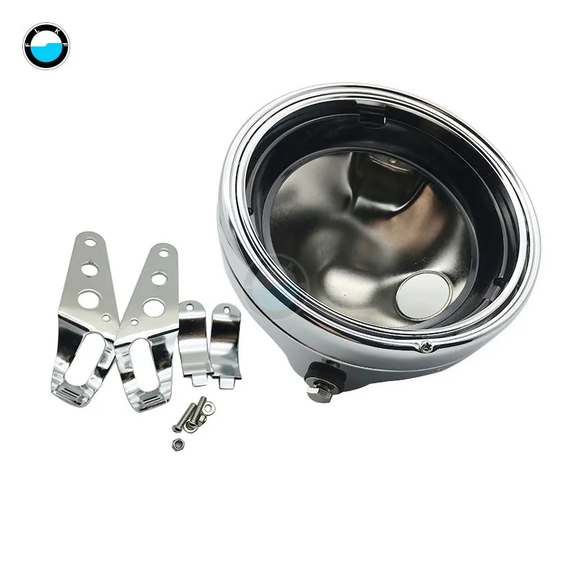 1 pcs chrome house 7 дюймов 60 Вт точка SAE E9 мотоцикл фары с углом глаз светодиодные фары 7 дюймов корпус ведро отделка кольцо - Цвет: 1 pcs chrome house