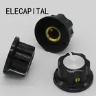 10 шт. бакелитовый ручка Поворотная горшок переключатель юбка ручка, A01 D 20 мм H 12 мм Диаметр отверстия 6 мм