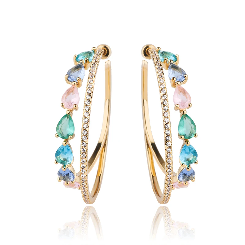 Белые черные золотые медные цветные AAA кубический цирконий большие круглые