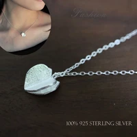 fashion pure s925 sterling silver heart pendant necklace for women simple clavicle chain for valentines day