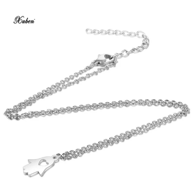 Stainless Steel Necklace For Women Lover's Gold And Silver Color Palm Heart Pendant Engagement Jewelry | Украшения и