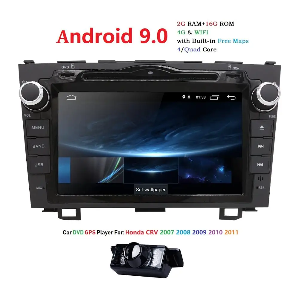 " Android 9,0 HD 2DIN автомобильный dvd-плеер gps навигация Радио Аудио для Honda CRV gps-навигатор система Авторадио с 4G wifi