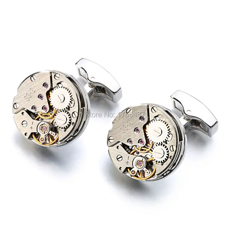 Новинка запонки с механизмом для часов мужских часов|watch movement cufflinks|movement cufflinkscuff
