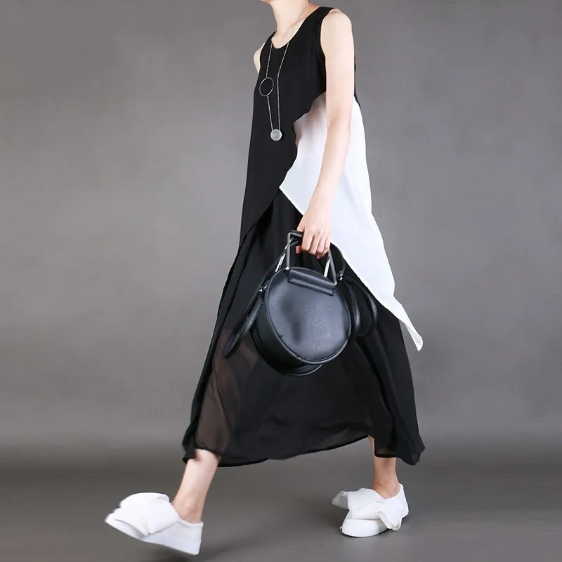 Платье без рукавов TWOTWINSTYLE весеннее повседневное длинное большого размера |