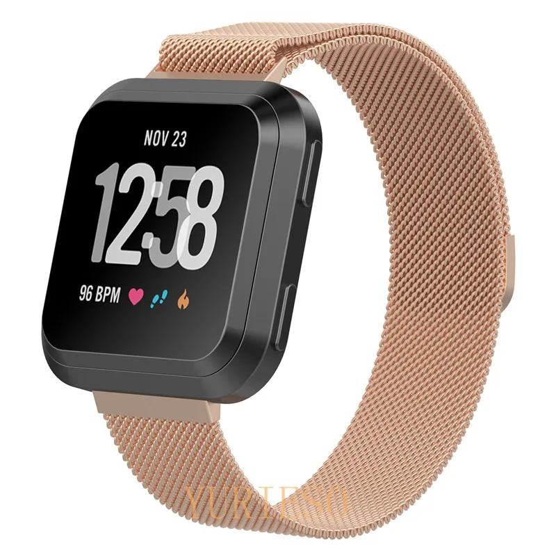 Миланская петля для Fitbit VERSA ремешок для магнитного браслета сменный Браслет из нержавеющей стали ремешок для умных часов