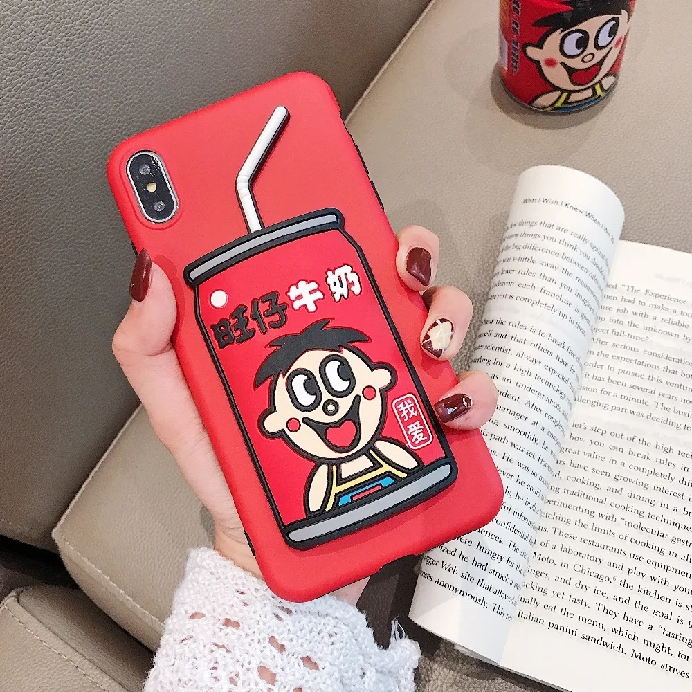 Молочный напиток для iPhone X Xs XR Max Чехол мобильного телефона iPhone6s 7 8 Plus молочный