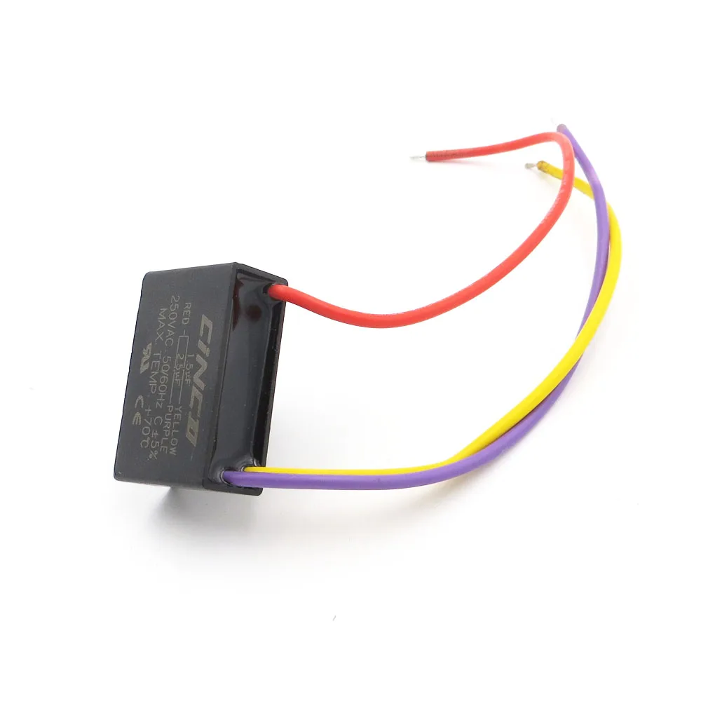 CBB61 1 5 мкФ + 2 250V 3 провода электродвигатель работает конденсатор Электрический