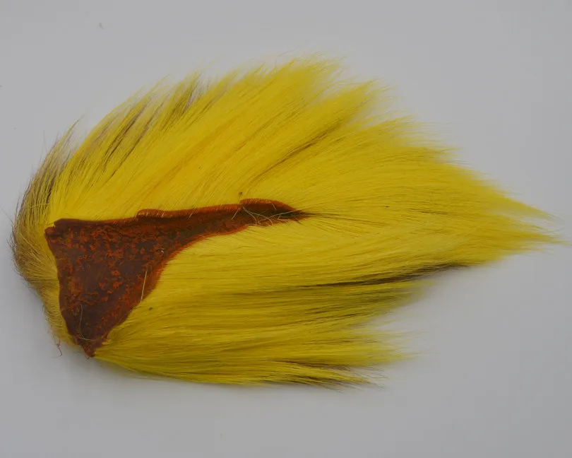 MNFT окрашенный олень хвост волосы мех Bucktail Buck муха завязывание соленой воды мухи сухие для завязывания мух Материал желтый зеленый синий натуральный цвет