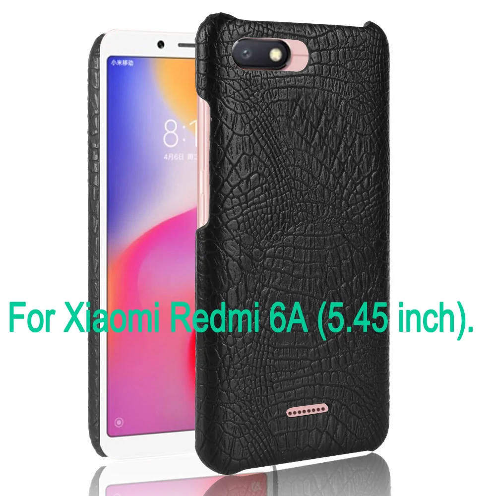 Чехол для Xiaomi Redmi 6/Redmi 6A тонкий кожаный чехол с текстурой крокодиловой кожи