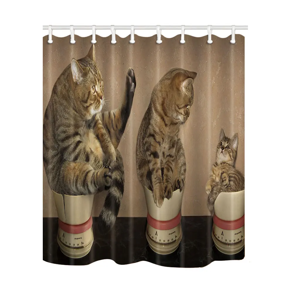 

Boy and his Pet Creative Design Shower Curtains Bath Screens Home Decor Polyester Fabric Waterproof Mildew Proof with Hooks