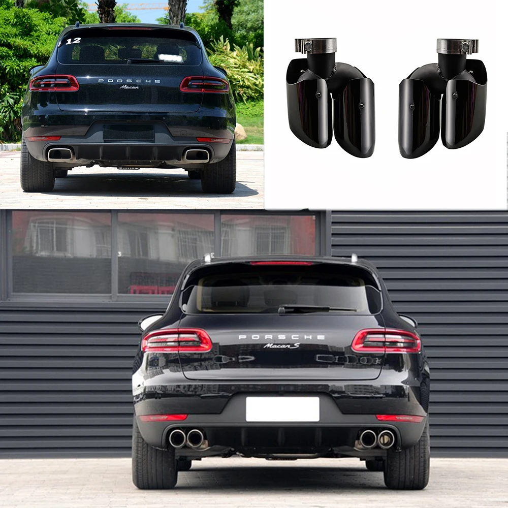 Хром 304 Нержавеющая сталь глушитель наконечник для Porsche 14 macan гоночный RS